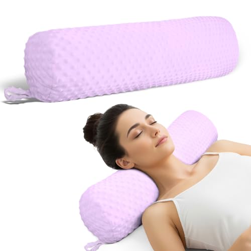 Memory Foam Neck Pillows for Neck,Adults Sleeping 24 inch - color: Light Purple