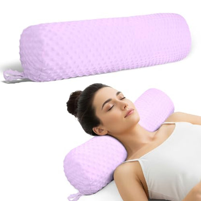 Memory Foam Neck Pillows for Neck,Adults Sleeping 24 inch - color: Light Purple