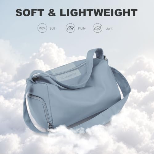 Womens Mini Gym Bag with Shoe Compartment 20L, Dusty Blue - color: Dusty Blue