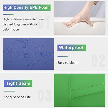 BLKMTY Incline Gymnastics Mat for Kids, 34"x24" Folding Tumbling Cheese Wedge Mats Kids Indoor Exercise Yoga Mat for Gymnastics Home Gym Mats W/Non-Slip PVC Surface and Handle - color: Blue & Green