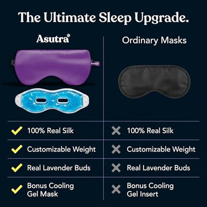 ASUTRA Silk Eye Pillow for Sleep, Light Pink - Filled w/Lavender (One Size) - color: Pink