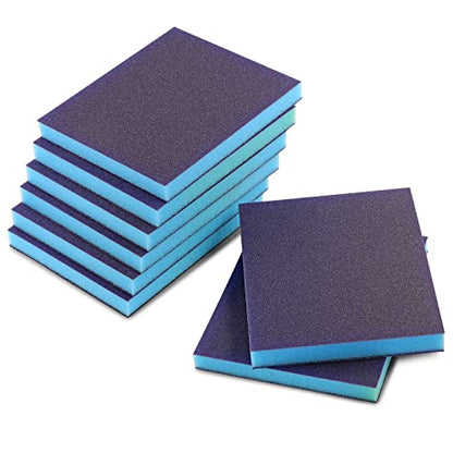 8Pcs 120 Grit Sanding Sponge, Jamiikury Fine Sanding Blocks Washable and Reusable, Wet Dry Sandpaper Sponge for Wood Metal FurniturePaint and Drywall - size: 120 Grits