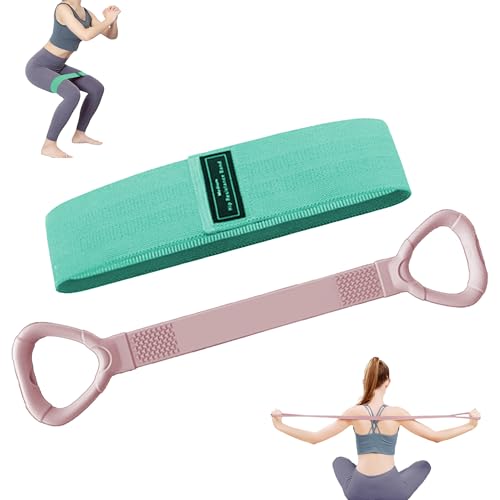 Full Body Resistance Bands Set for Women & Men, Professional Upper & Lower Body Workout Bands for Arms, Legs, Glutes, Yoga, Strength Training, Home Gym Fitness Equipment - color: Pink 2pcs