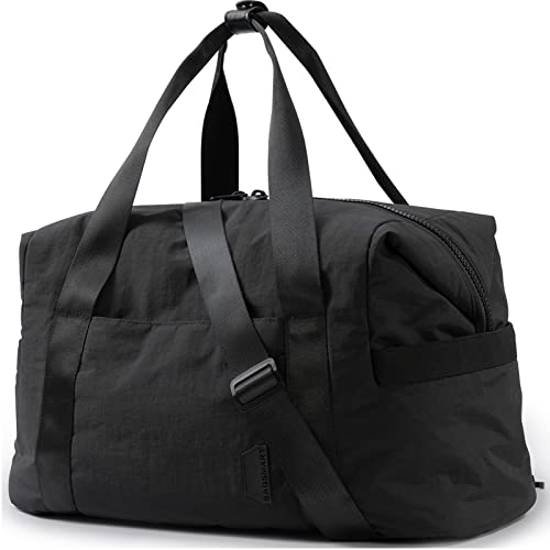 BAGSMART Gym Bag for Women, Carry on Weekender Overnight Bag, Travel Duffel Bags with Trolley Sleeve, Personal Item Travel Bag Tote Bag Workout Dance Bag(Black,Medium) - color: Black, size: Medium