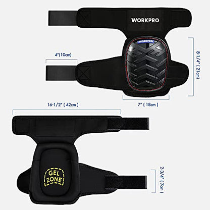 WORKPRO Knee Pads, Heavy Duty Gel Cushion Protector - style: Strap