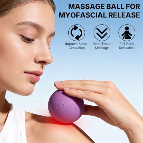 Massage Lacrosse Balls for Myofascial Release, Peanut Massage Ball, Mobility Ball for Physical Therapy - Deep Tissue Massage Tool for Trigger Point Therapy, Muscle Relaxer,Yoga Therapy (Blue&Purple)