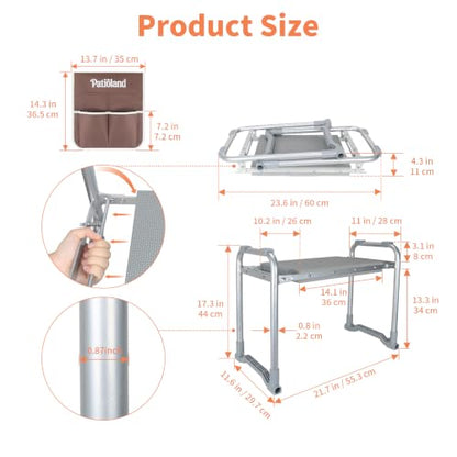 Garden Kneeler and Seat Heavy Duty, Kneeling Bench for Gardening - color: Gray-modle B