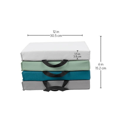 FDP SoftScape 12 inch Square Toddler Floor Cushions with Handles Flexible Seating for Daycare, Preschool, Playroom 1.5 inch Deluxe Foam (4-Piece) - Glacier - color: Glacier