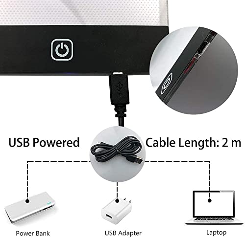 A4 Light Pad for Diamond Painting, Diamond Art Light Board, USB Powered | Led Light with 3 Level Brightness Apply to 5D Diamonds Art Craft, Sketching, Animation,Weeding Vinyl - size: A4