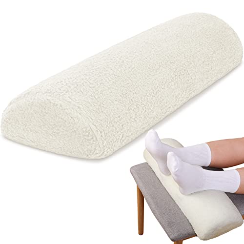 Sintuff Recliner Leg Rest Cushion Sofa Footrest Pillow with Cover Half Moon Bolster Pillow Under Knee Pillow for Sleeping On Back Alleviating Pain, 19.7 x 8 x 3.5 Inch (Beige) - color: Beige