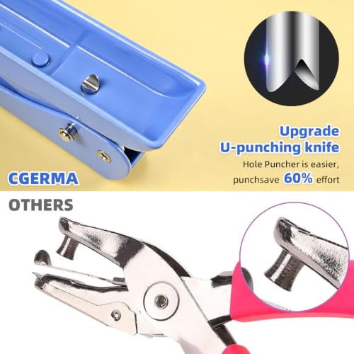 Single Hole Punch, 30 Sheet Capacity, Heavy Duty Paper Hole Puncher, 1/4" Hole Punches, 60% Labor Savings for for ID Cards, Chipboard Art Projects, Blue - color: Blue