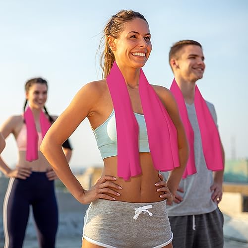 Honoson Cooling Towel Bulk - color: Fluorescent Pink, size: 32"x12"