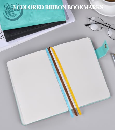 PAIBAS Blank Journal Notebook, A5 Hardcover Leather Sketchbook with 200 Pages Thick Blank Paper for Men Women, Unlined Drawing & Writing Journal, 5.9" x 8.4" Plain Notebook (blue) - color: Blue, size: Blank Page