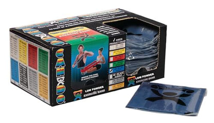 CanDo Singles Low Powder Exercise Band, 4-foot singles, Blue: Heavy (40 count) - color: Blue: Heavy, size: 40 ct, 4 foot singles