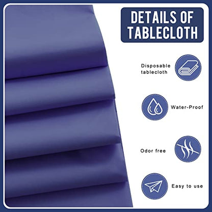 Eleclassi Navy Blue 12 Pack Premium Disposable Plastic Tablecloth 54 x 108 in - Plastic Table Cloth Disposable Tablecloth for Rectangle Table Up to 8 Feet - color: Navy Blue, size: 12 Pack Rectangle