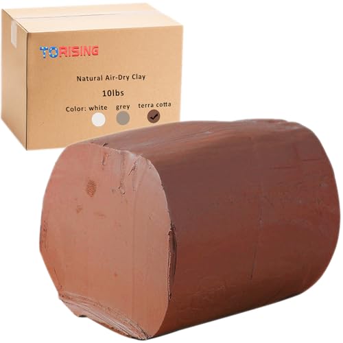 Air Dry Clay 10 LBs, Pottery Modeling Clay for All Purpose Hand Modeling and Throwing, Non-Toxic (Terra Cotta) - color: Terra Cotta