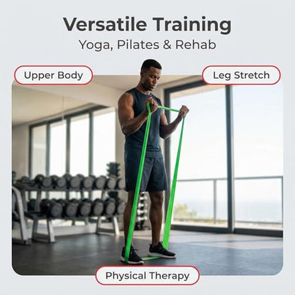 1.5M Resistance Band Elastic Stretch Band for Yoga Pilates and Strength Training - color: green