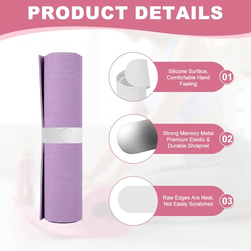 Yoga Mat Strap Slap Band, One Snap Yoga Mat Slap Band for Keep Mats Tightly Rolled Exercise Mat Sling Holder - color: White