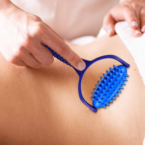 PRETYZOOM Handheld Roller Massager for Muscle Relief and Body Massage, Blue Abs PVC Yoga Massage Stick to Reduce Tension, Suitable for Body Parts, for Yoga Enthusiasts and Sedentary