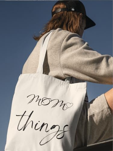 Aesthetic Canvas Tote Bag for Women with Inner Pocket - color: Mom