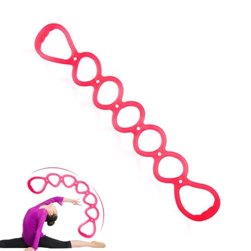 7 Ring Stretch Resistance Exercise Band, BetterJonny Workout Bands Yoga Stretching，Foot, Leg and Arm Exerciser for Home or Fitness Center Workout Walking Exercise - color: Red