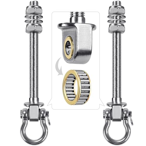 BeneLabel Heavy Duty Swing Hangers with Bearings - Set of 2 Stainless Steel 304 Hardware for Wood & Metal Beams - Ideal for Hanging Hammocks, Yoga Swings, Porch Swing - 1500LB Capacity - 7" x M2/5" - color: 2 pack - 7"