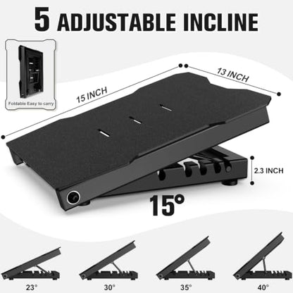 Steel Slant Board Calf Stretcher, 600 Lbs Weight Capacity 5-Level Adjustable Incline Board Squat Wedge Achilles Ankle Stretcher Non-Slip Surface for Squat, Fitness, Physical Therapy - color: Black