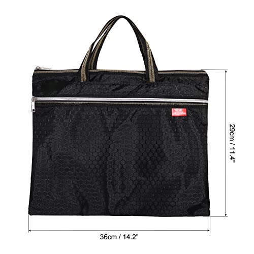 PATIKIL Waterproof Zipper File Bag, Documents Storage Zip Pouch, Black | 11x14inch Bag Books Tools for Office Travel - color: Black