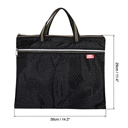 PATIKIL Waterproof Zipper File Bag, Documents Storage Zip Pouch, Black | 11x14inch Bag Books Tools for Office Travel - color: Black