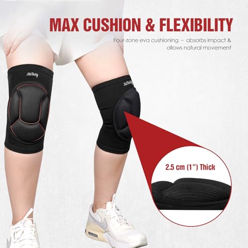 Protective Knee Pads for Men, Women & Kids – 1 Pair Thick Foam Cushioned Pads for Volleyball, Dance, Gardening, Wrestling & Kneeling – Durable Protection for Work & Sports (S: 12.5–15") - size: S: 12.5–15"