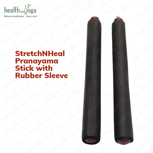 HealthAndYoga™ StretchNHeal Collapsible Multi-Use Wooden Yoga Stick - Regular and XL - Portable Posture Corrector Pole, Stretch Mobility Stick, Physical Workout Exercise Dowel - size: Regular - 26" with Sleeve
