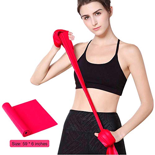 Resistance Bands for Working Out, Physical Therapy, Yoga & Pilates - color: Red