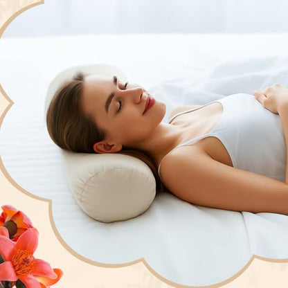 Leinuosen Organic Kapok Orthopedic Roll Pillow 12"x4" – Neck, Back, Knee & Leg Support Bolster – Cervical & Lumbar Roll for Pain Relief, Spinal Alignment – Natural Filling, Adjustable for Bed & Travel - size: 12" x 4"