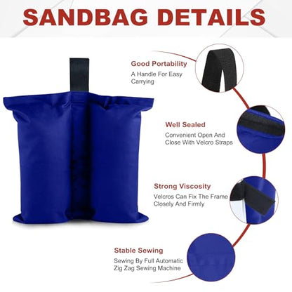 ABCCANOPY Canopy Weights 150 LBS Tent Sand Bags,4-Pack Blue(No Sand) - color: Blue, size: 150 LBS