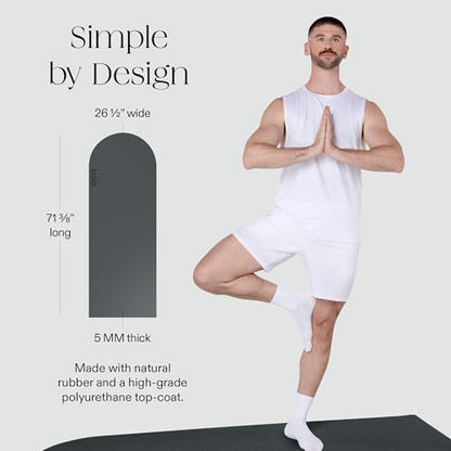 Bala Yoga Mat for Home Gym, Non-Slip Exercise Mat for Home Yoga - color: Charcoal, style: Mat - 5mm