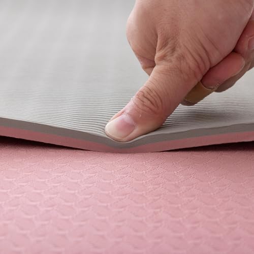 Pink Non Slip Yoga Mat Thick Exercise Mat for Yoga Pilates Meditation Yoga Mats Yogamat Ideal for Home Gym and Fitness Training - size: 72"x24"x8/25"