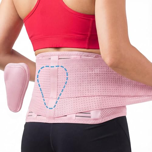 Sparthos Back Brace for Women & Men, Sciatica, Lower Back Pain - Pink-L - color: Flamingo Pink