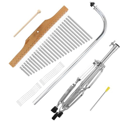 EASTROCK 25 Note Chimes Single-row Bar Chime Height-Adjustable Stand Silver - color: 25note Silver