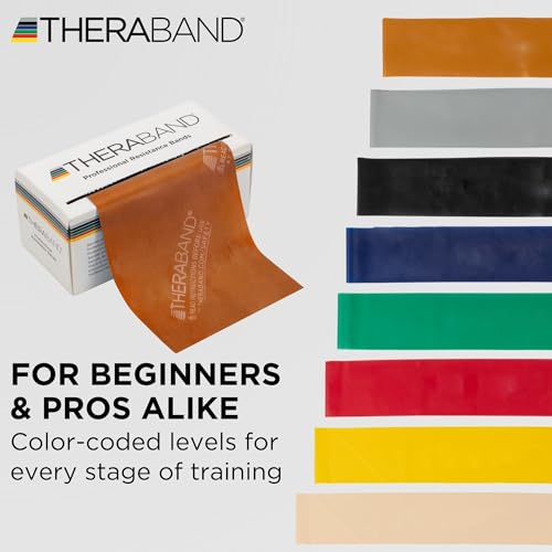 THERABAND Resistance Band, Exercise, Physical Therapy, Workout, Gold - color: Gold - Max