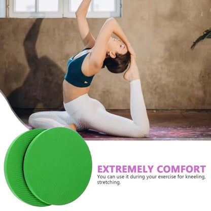2-piece set yoga knee pads and exercise mats - super thick anti slip support for thick boards, gardening, push ups, knees, Pilates, and floor exercises - knees, elbows, wrists - color: green