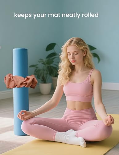 Yoga Mat Scrunchie Yoga Mat Strap Carrier Pilates Mat Holder - color: Pink