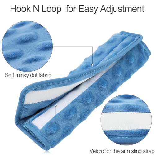 1Pc Arm Sling Padding for Neck Arm Sling Strap Cushion Neck Pad Cushions Shoulder Brace Carry Strap Pads Elbow Wrist Injury Support Strap Padded Women Men Minky Dot Denim Blue - color: Minky Dot Denim Blue-1pc