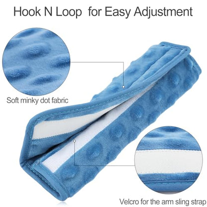1Pc Arm Sling Padding for Neck Arm Sling Strap Cushion Neck Pad Cushions Shoulder Brace Carry Strap Pads Elbow Wrist Injury Support Strap Padded Women Men Minky Dot Denim Blue - color: Minky Dot Denim Blue-1pc