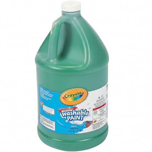 Crayola Washable Green Paint 1 Gallon – Non-Toxic, Easy-Clean Paint for Kids, Classrooms, Schools & Art Projects - color: Green