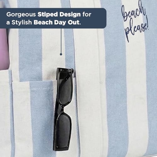 Folkulture Beach Tote Bags For Women, Beach Must Haves 2026-18x15 Inch | Waterproof,Sandproof, Large Tote Bags for Women, Swimming Pool, Beach Essentials, Simple Modern Pool Bag, Bolsos Para Mujeres - color: Beach Please