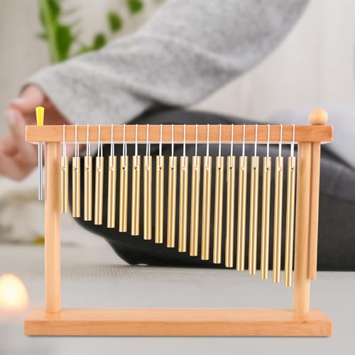 EASTROCK 20 Note Chime Gold Table Wind Chime Bar Percussion Instrument - color: Gold