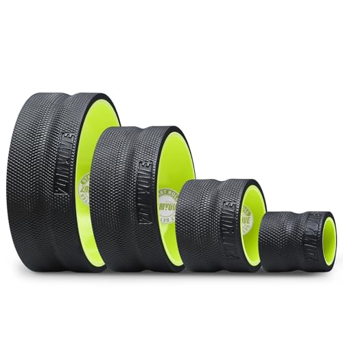 Back Roller Wheel - 4 Pack Yoga Foam Roller for Physical Therapy & Back Stretcher, Deep Tissue Massage for Pain Relief & Stretching | Green. - color: Green and Black