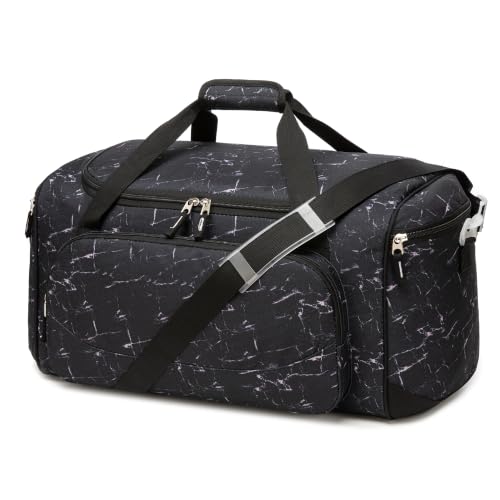 Uarition Gym Bag for Men & Women - 50L Large Travel Duffle Bag Marble Black - color: Marble Black