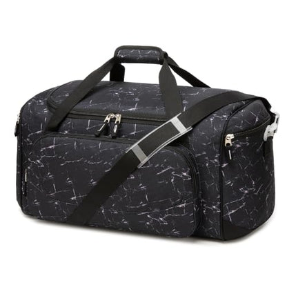 Uarition Gym Bag for Men & Women - 50L Large Travel Duffle Bag Marble Black - color: Marble Black