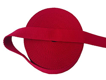 1 Inch Cotton Webbing 10 Yards Cotton Strap for Tote Canvas Bags Crafts Sewing (2001 Red) - color: 2001 Red